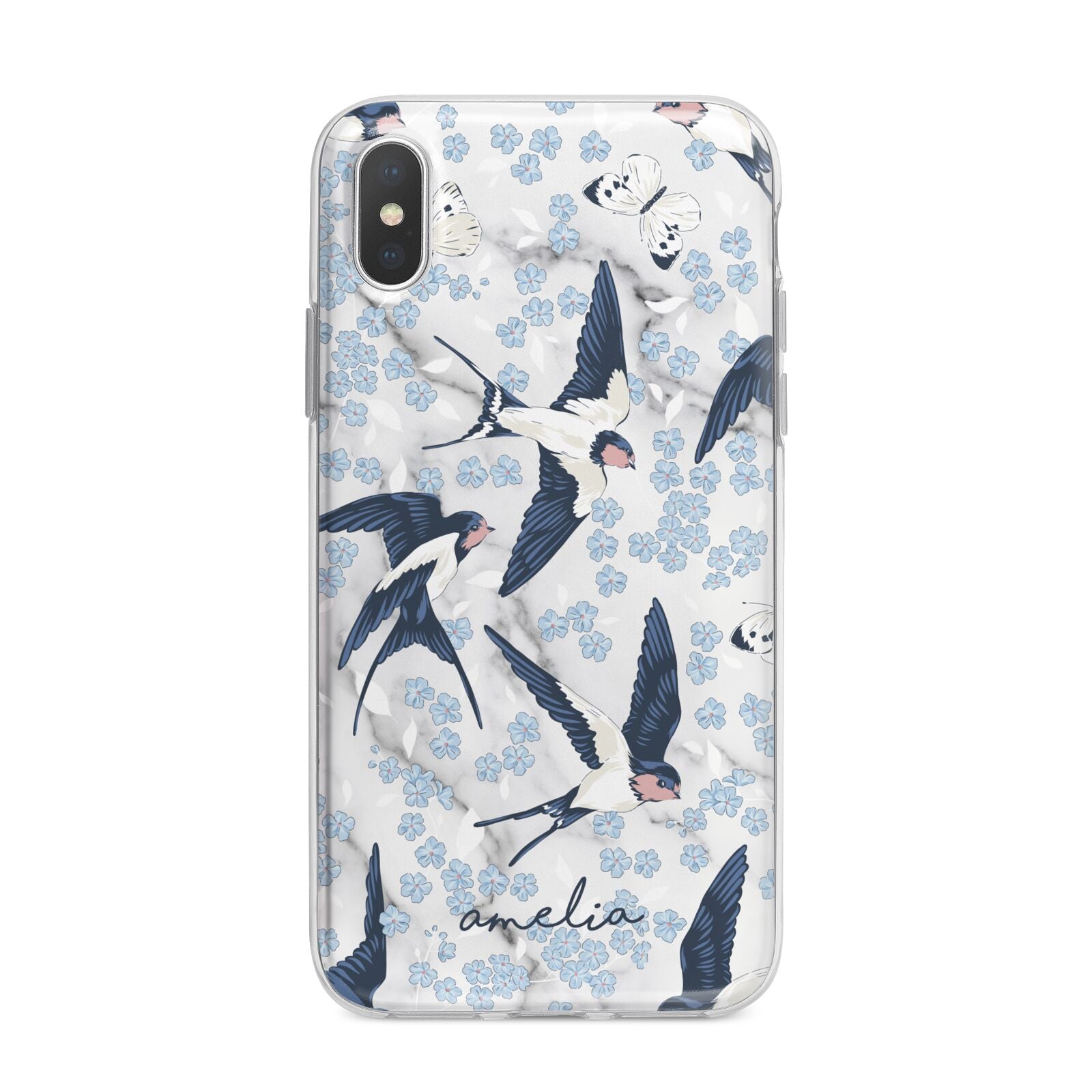 Spring Birds iPhone X Bumper Case on Silver iPhone Alternative Image 1