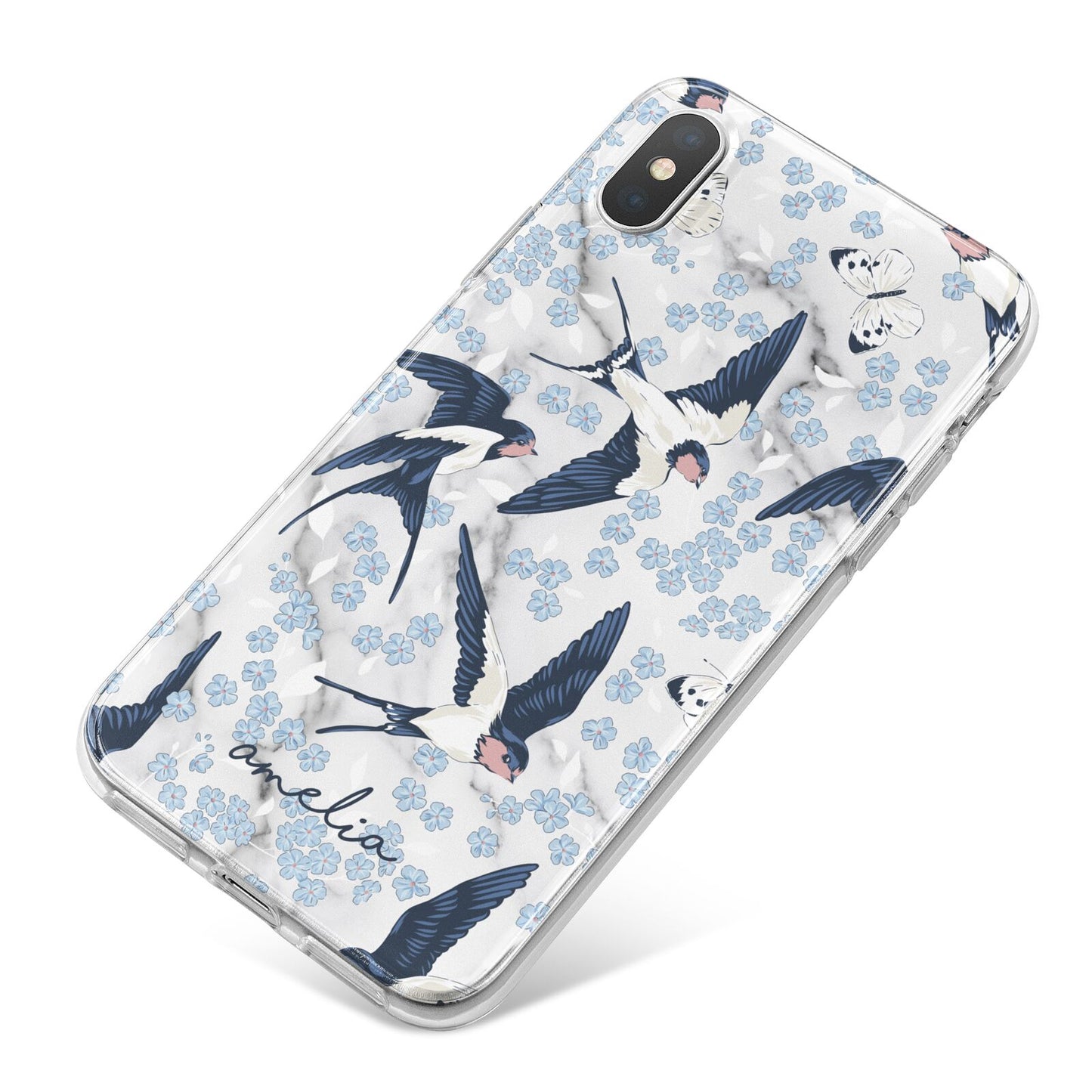 Spring Birds iPhone X Bumper Case on Silver iPhone