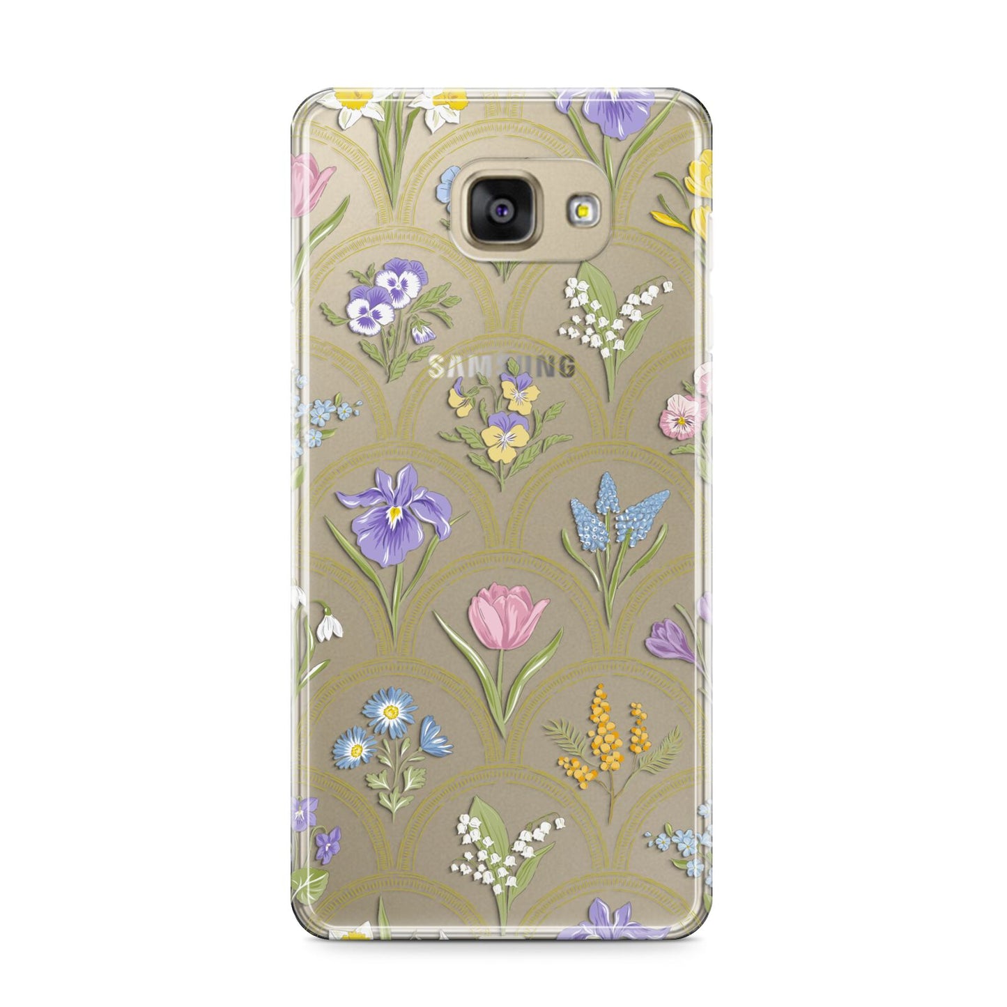 Spring Floral Pattern Samsung Galaxy A9 2016 Case on gold phone