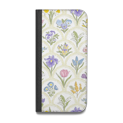 Spring Floral Pattern Vegan Leather Flip iPhone Case