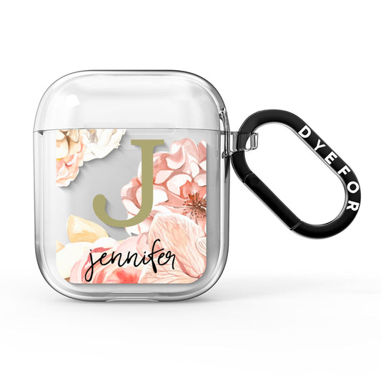 Spring Flowers Personalised Name AirPods Clear Case