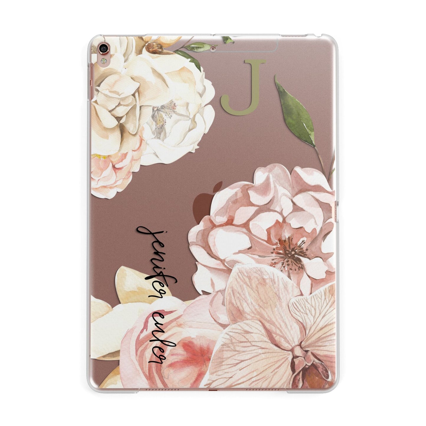 Spring Flowers Personalised Name Apple iPad Rose Gold Case