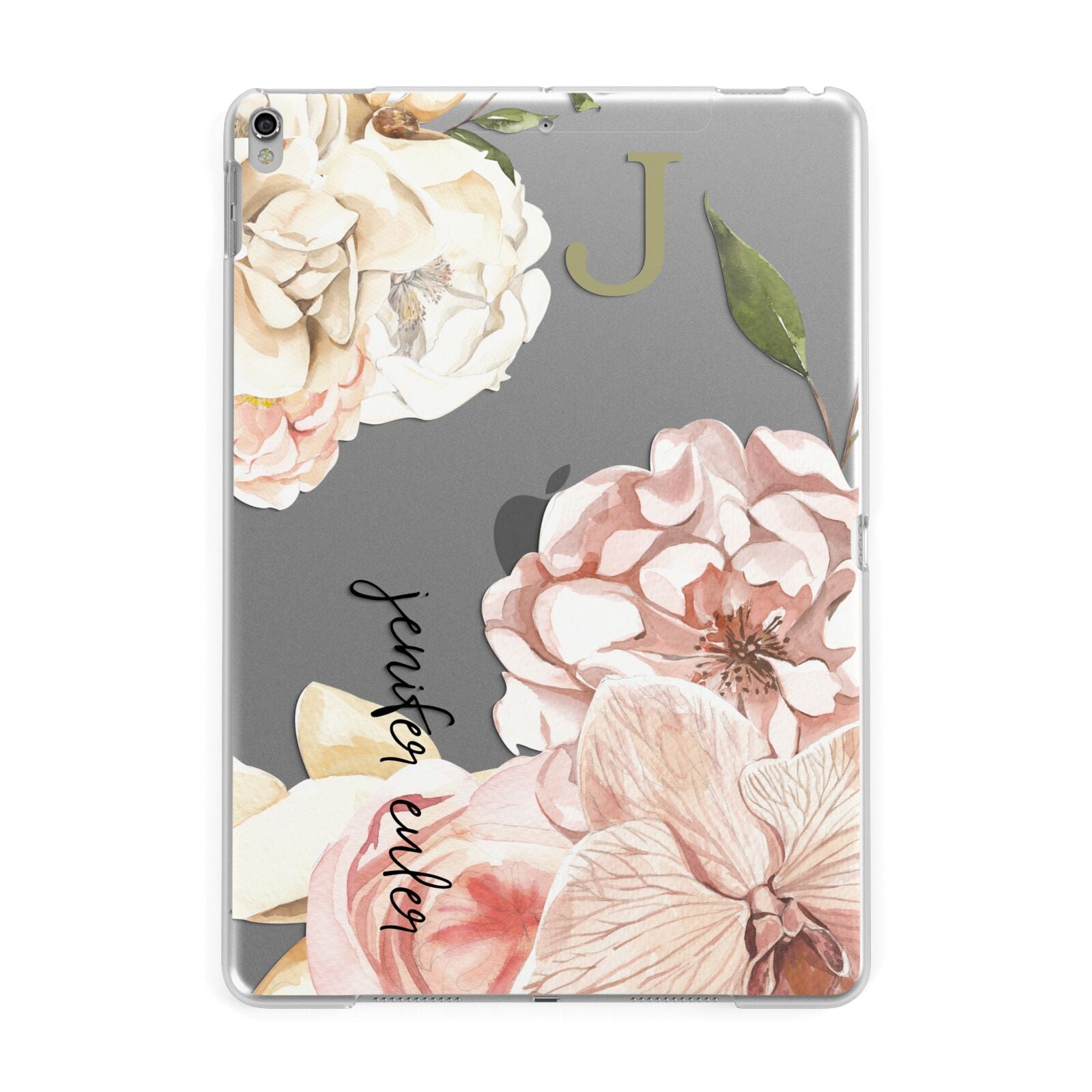 Spring Flowers Personalised Name Apple iPad Silver Case