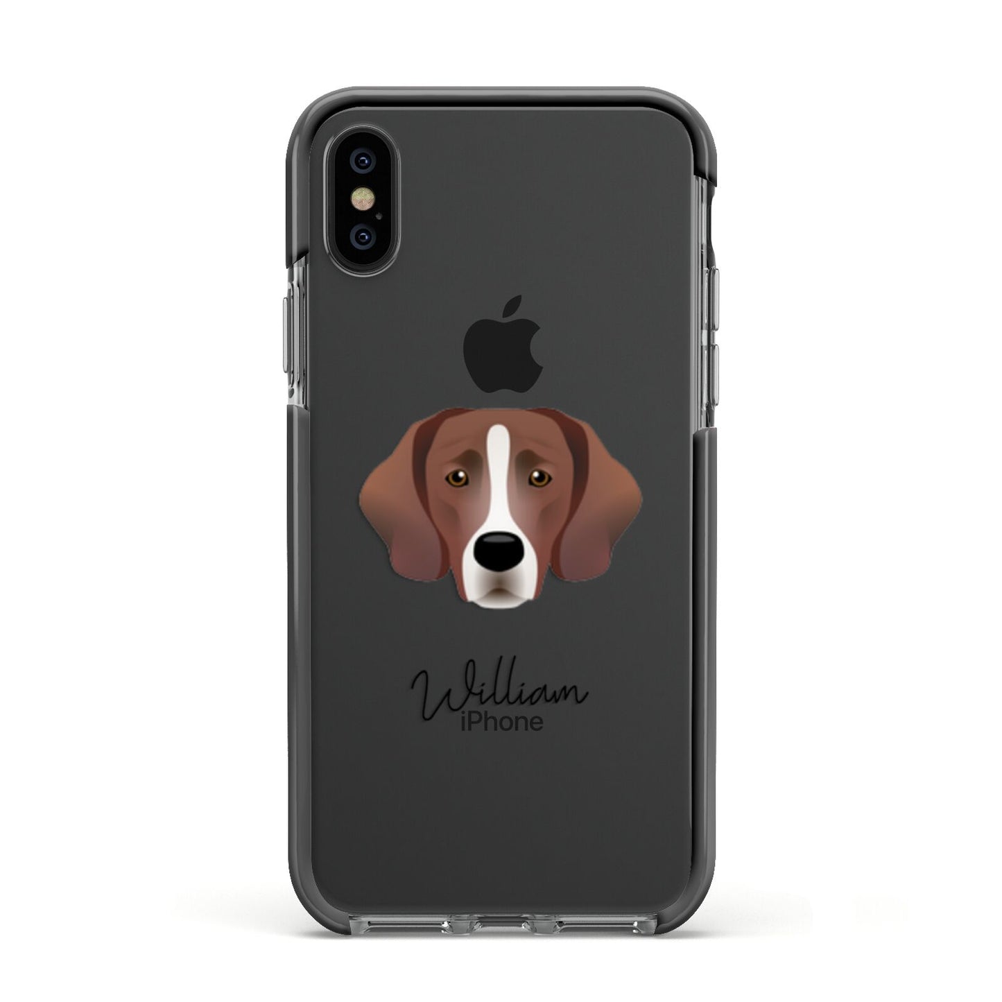 Springador Personalised Apple iPhone Xs Impact Case Black Edge on Black Phone