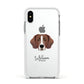 Springador Personalised Apple iPhone Xs Impact Case White Edge on Silver Phone