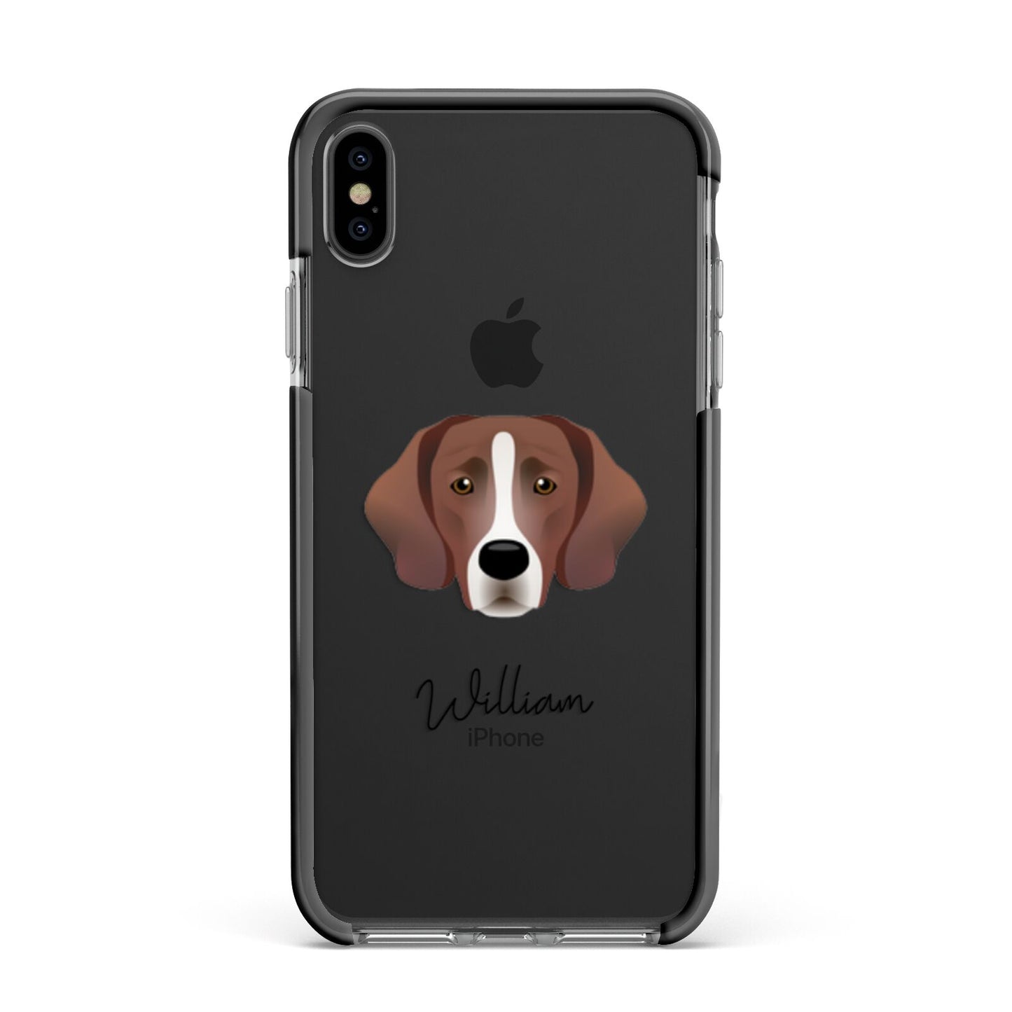 Springador Personalised Apple iPhone Xs Max Impact Case Black Edge on Black Phone