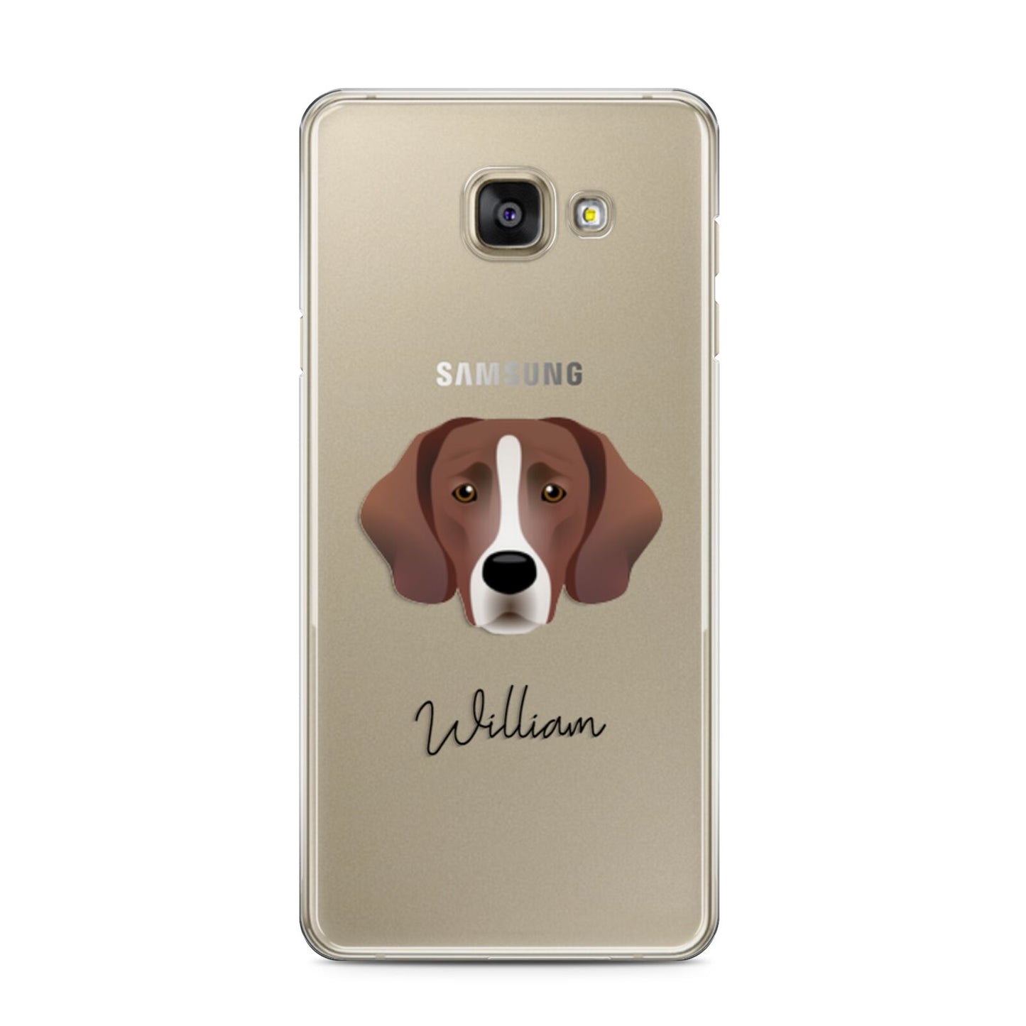 Springador Personalised Samsung Galaxy A3 2016 Case on gold phone