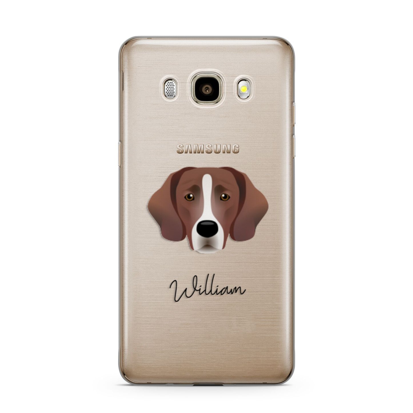 Springador Personalised Samsung Galaxy J7 2016 Case on gold phone