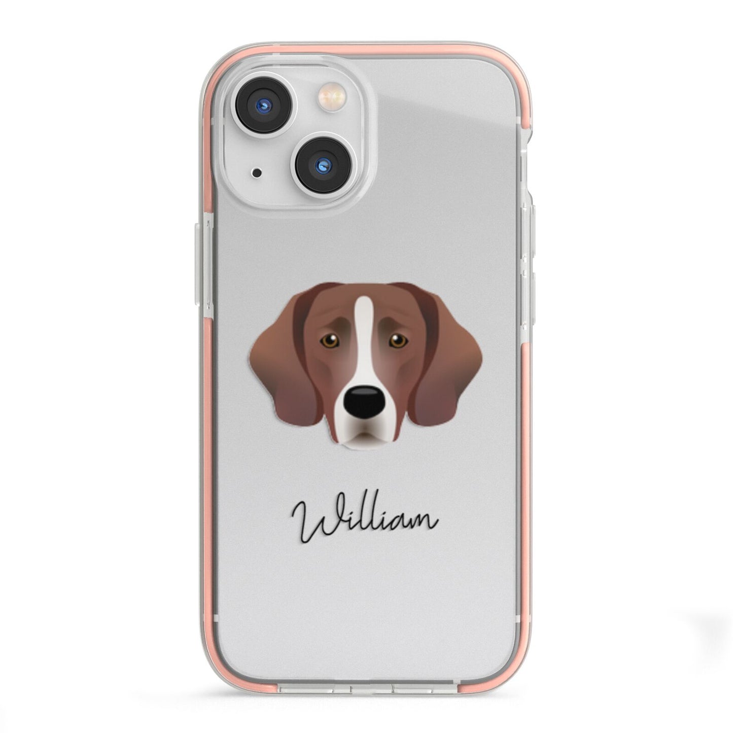 Springador Personalised iPhone 13 Mini TPU Impact Case with Pink Edges