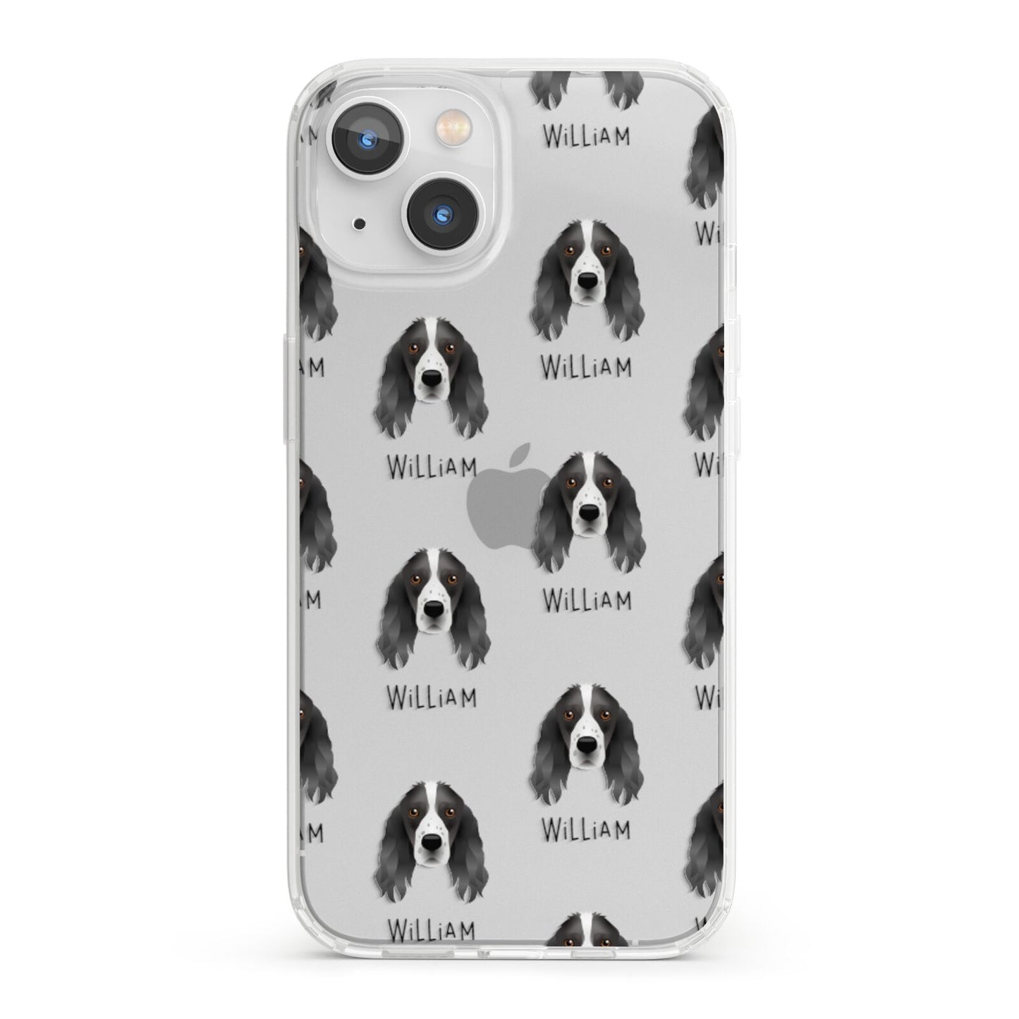 Springer Spaniel Icon with Name iPhone 13 Clear Bumper Case