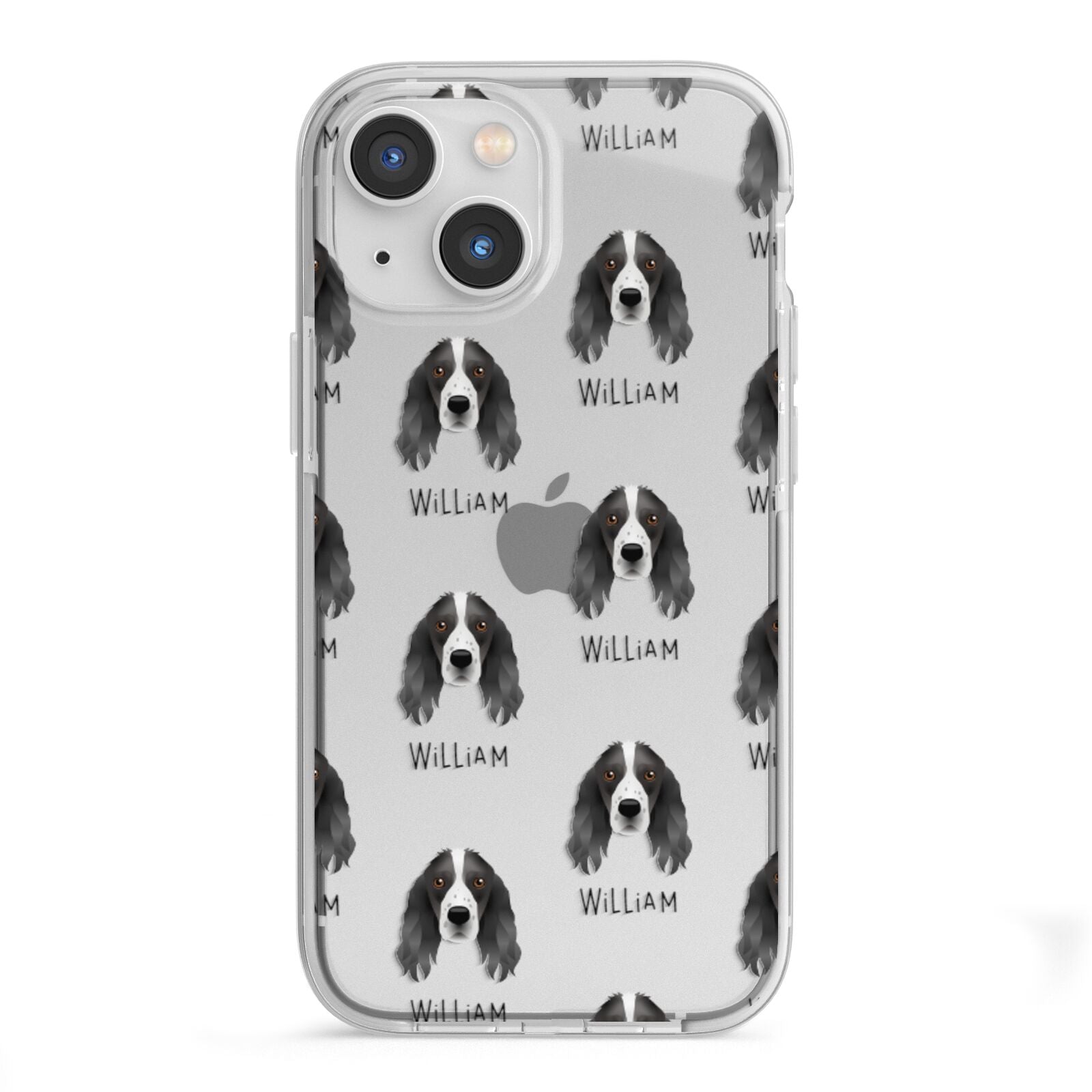 Springer Spaniel Icon with Name iPhone 13 Mini TPU Impact Case with White Edges