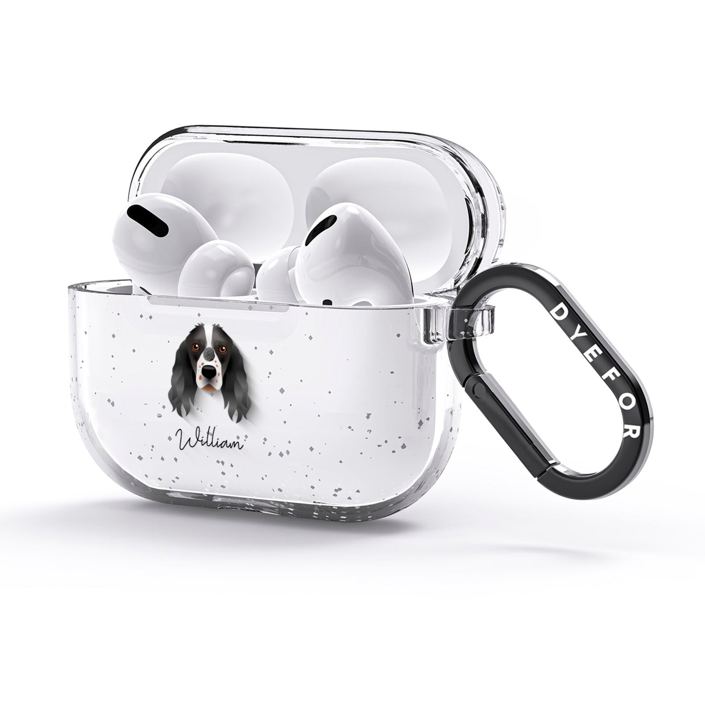 Springer Spaniel Personalised AirPods Glitter Case 3rd Gen Side Image