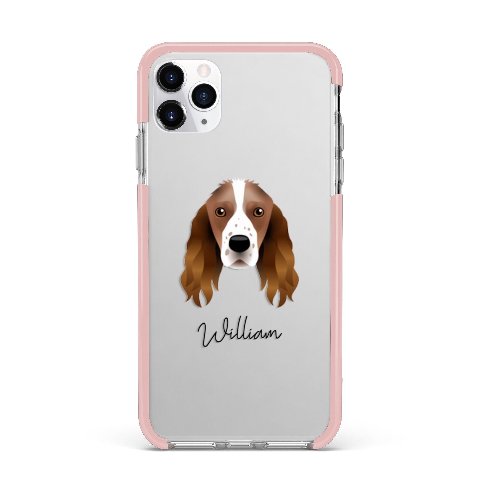 Springer Spaniel Personalised iPhone 11 Pro Max Impact Pink Edge Case