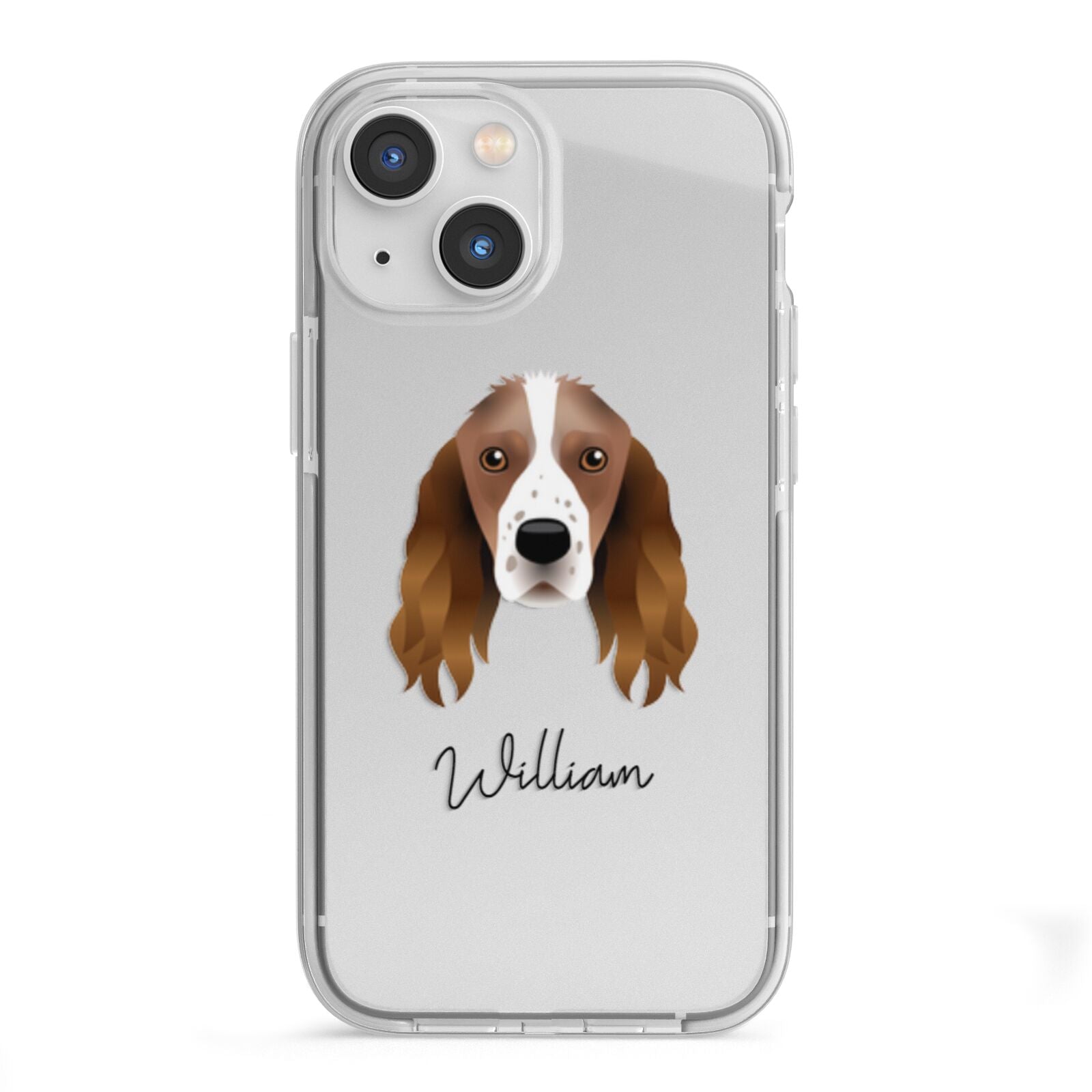 Springer Spaniel Personalised iPhone 13 Mini TPU Impact Case with White Edges