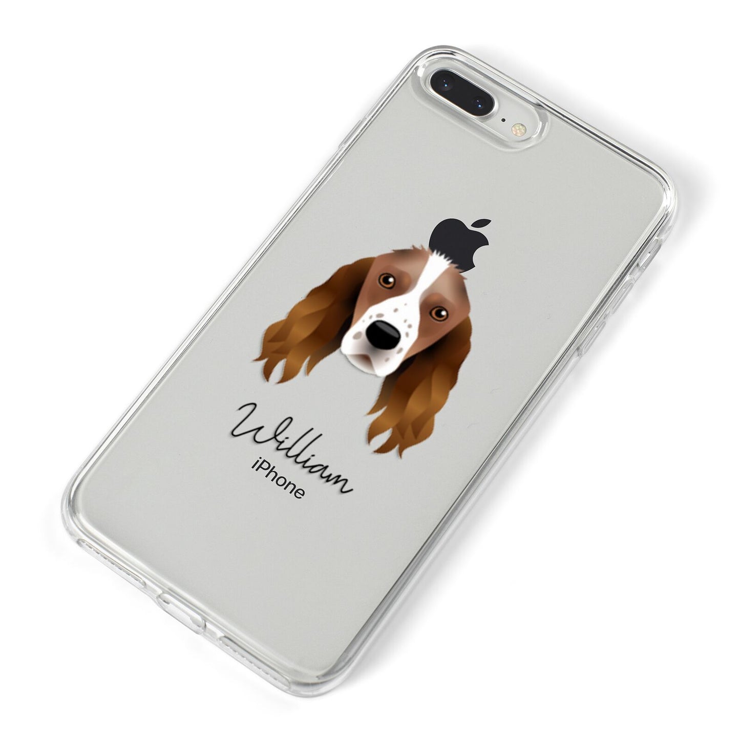 Springer Spaniel Personalised iPhone 8 Plus Bumper Case on Silver iPhone Alternative Image