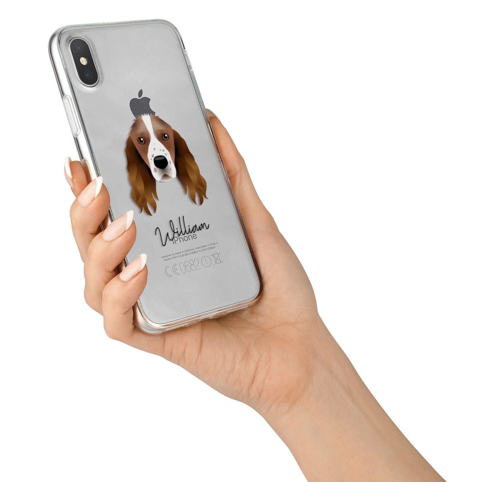 Springer Spaniel Personalised iPhone X Bumper Case on Silver iPhone Alternative Image 2