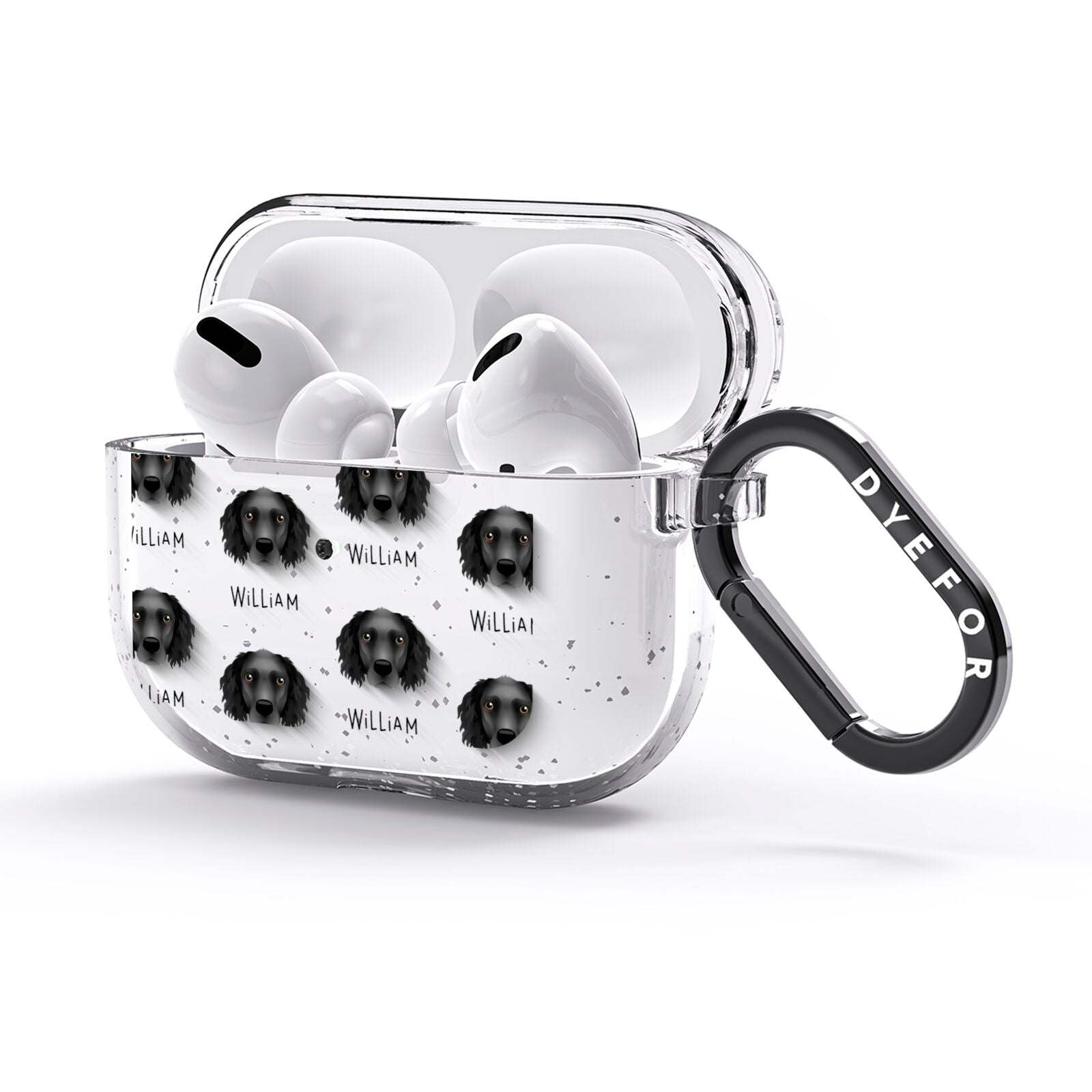 Sprocker Icon with Name AirPods Glitter Case 3rd Gen Side Image