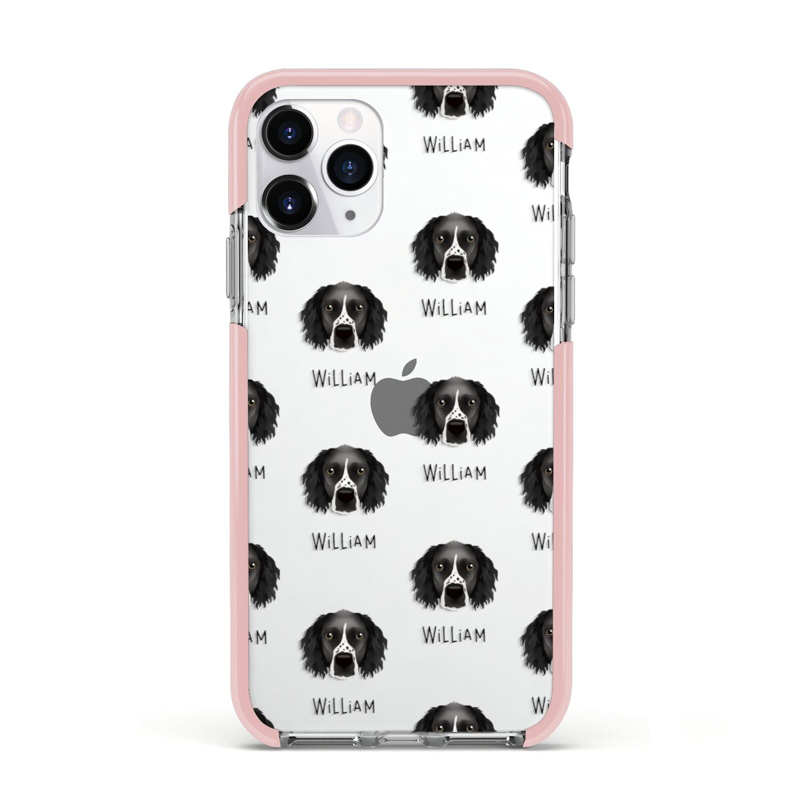 Sprocker Icon with Name Apple iPhone 11 Pro in Silver with Pink Impact Case