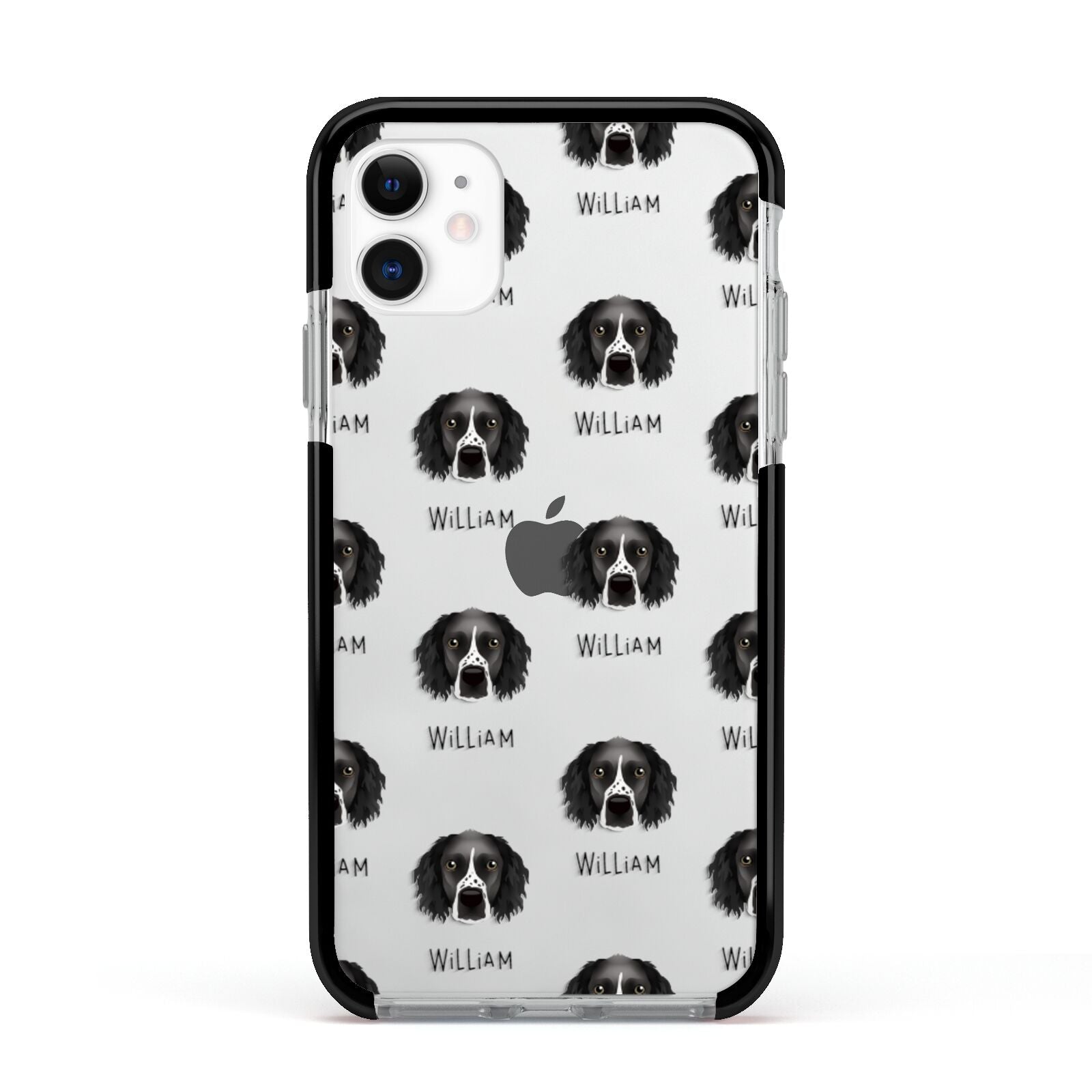 Sprocker Icon with Name Apple iPhone 11 in White with Black Impact Case