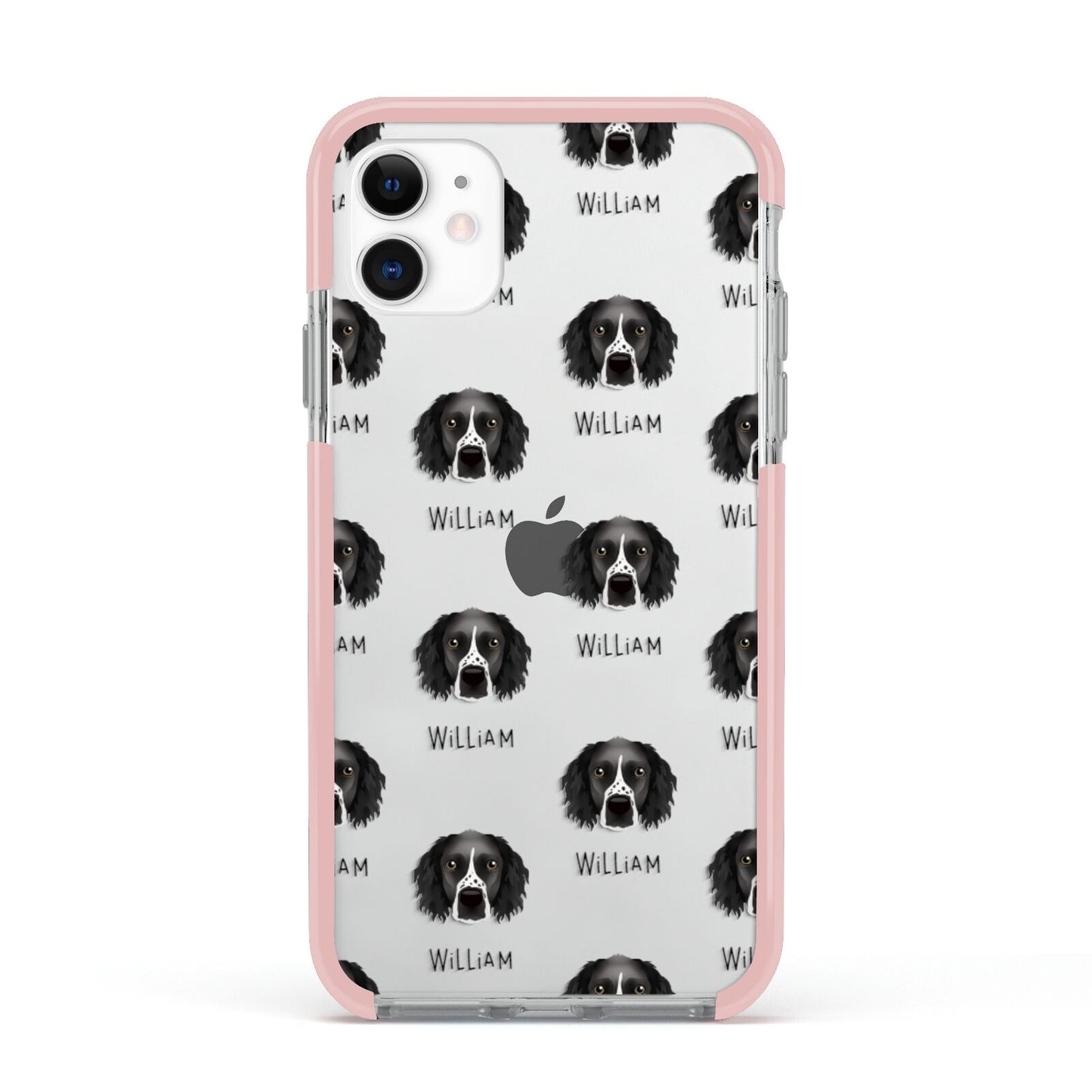 Sprocker Icon with Name Apple iPhone 11 in White with Pink Impact Case