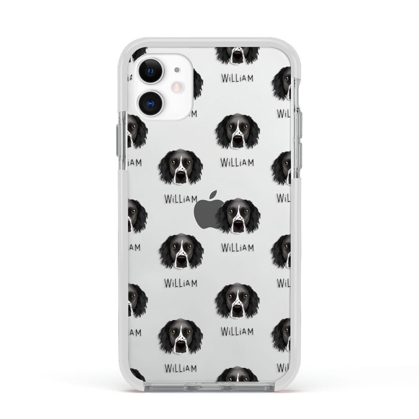 Sprocker Icon with Name Apple iPhone 11 in White with White Impact Case
