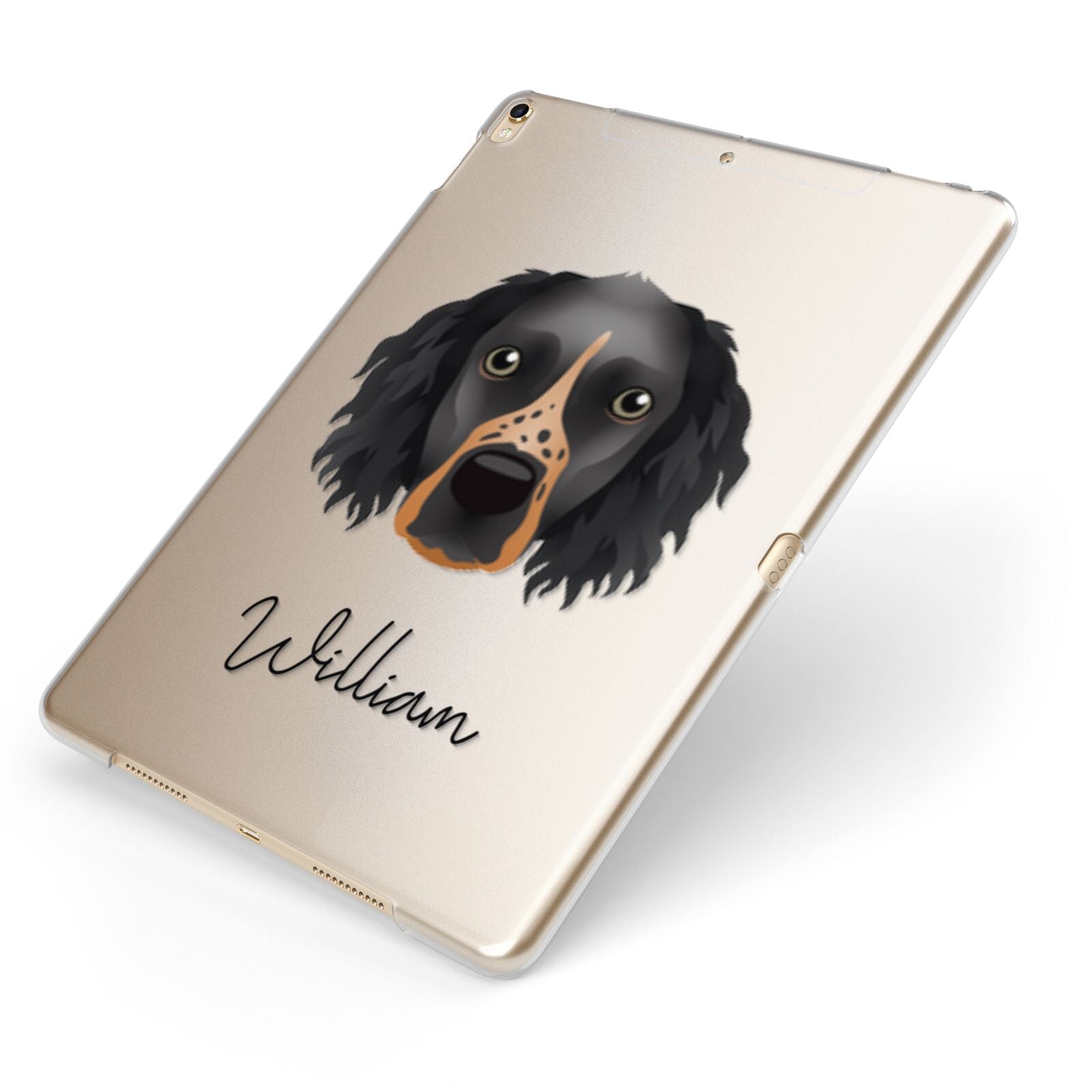 Sprocker Personalised Apple iPad Case on Gold iPad Side View