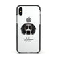 Sprocker Personalised Apple iPhone Xs Impact Case Black Edge on Silver Phone