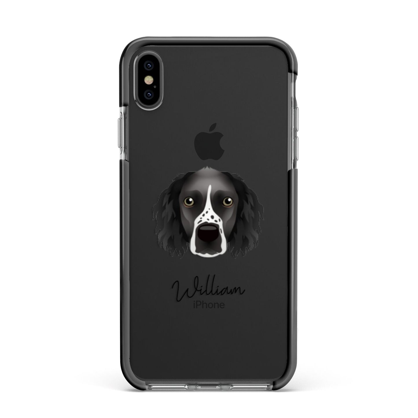 Sprocker Personalised Apple iPhone Xs Max Impact Case Black Edge on Black Phone