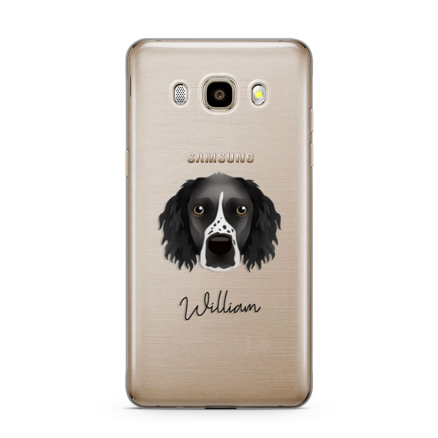 Sprocker Personalised Samsung Galaxy J7 2016 Case on gold phone