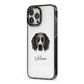 Sprocker Personalised iPhone 13 Pro Max Black Impact Case Side Angle on Silver phone