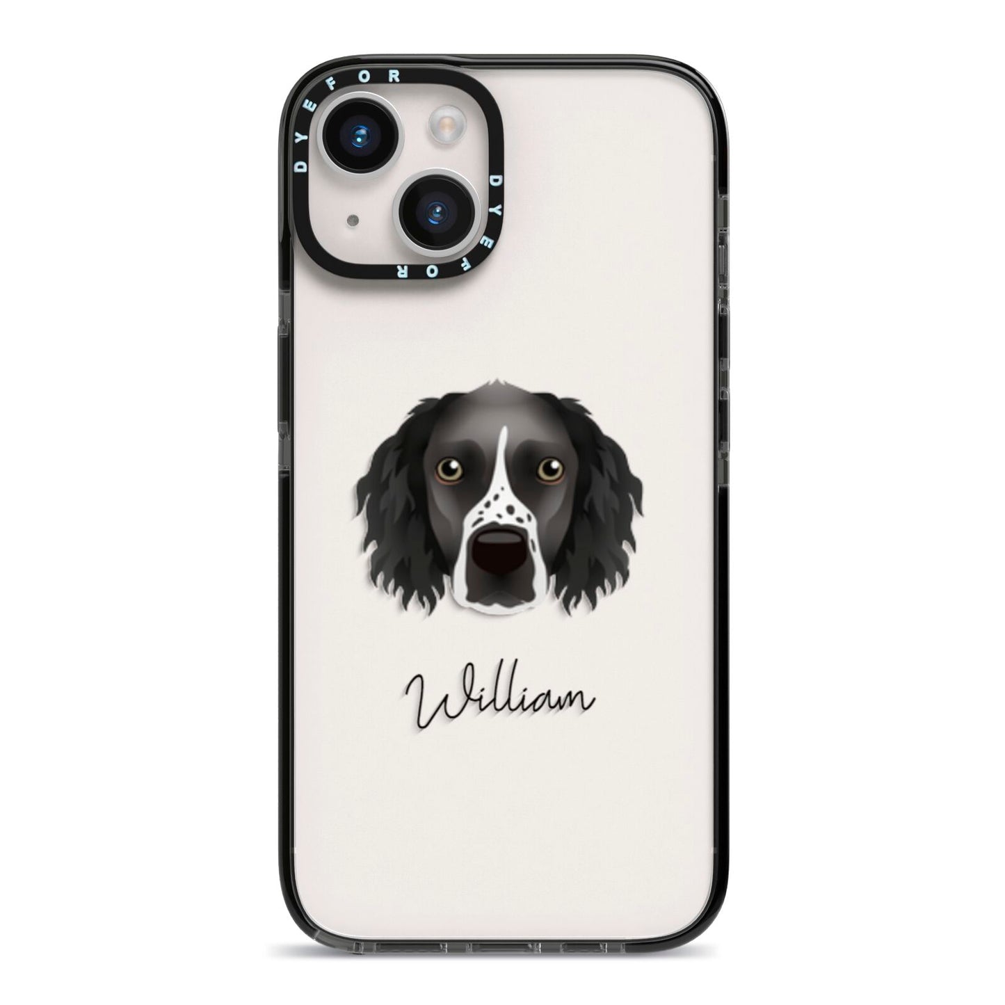 Sprocker Personalised iPhone 14 Black Impact Case on Silver phone