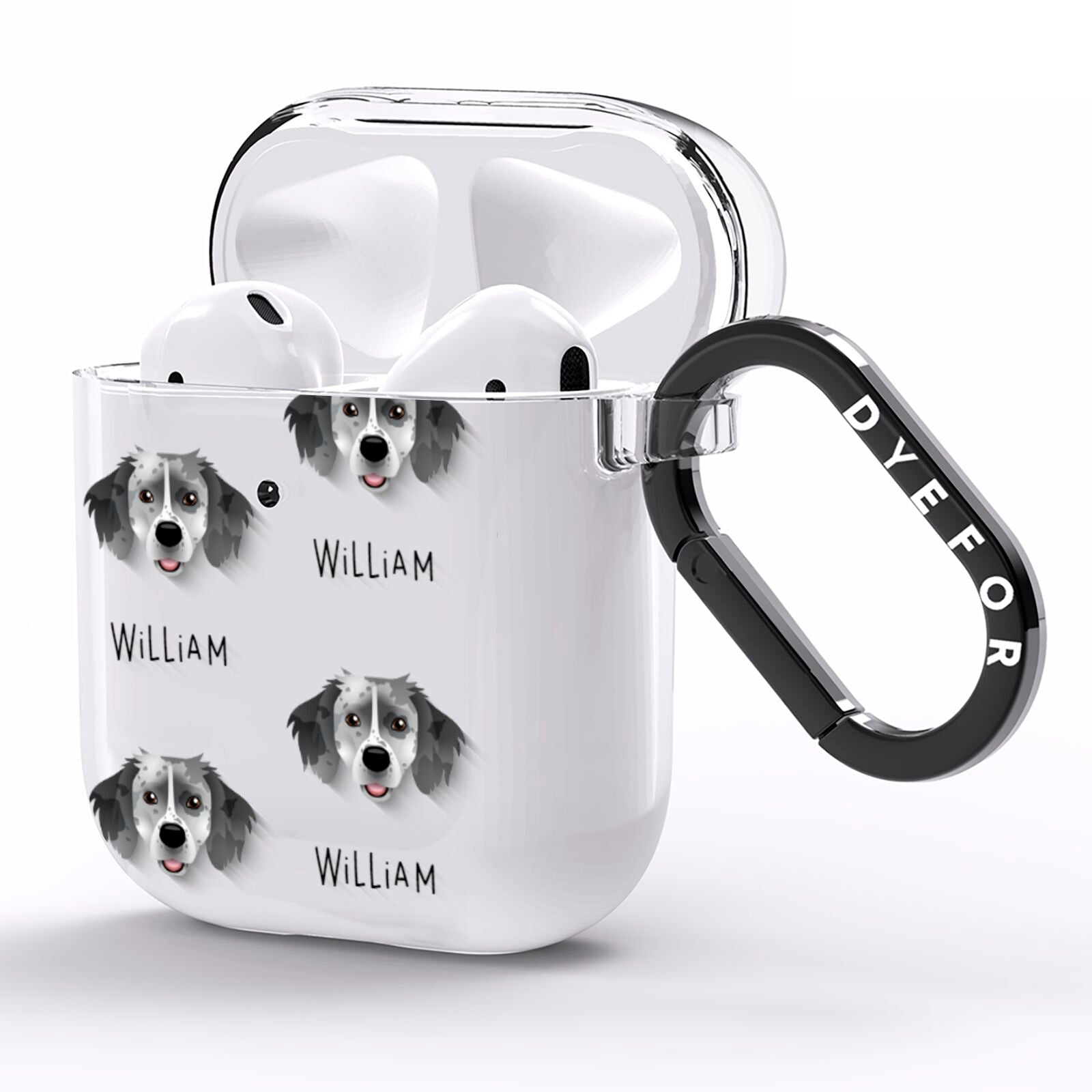 Sprollie Icon with Name AirPods Clear Case Side Image
