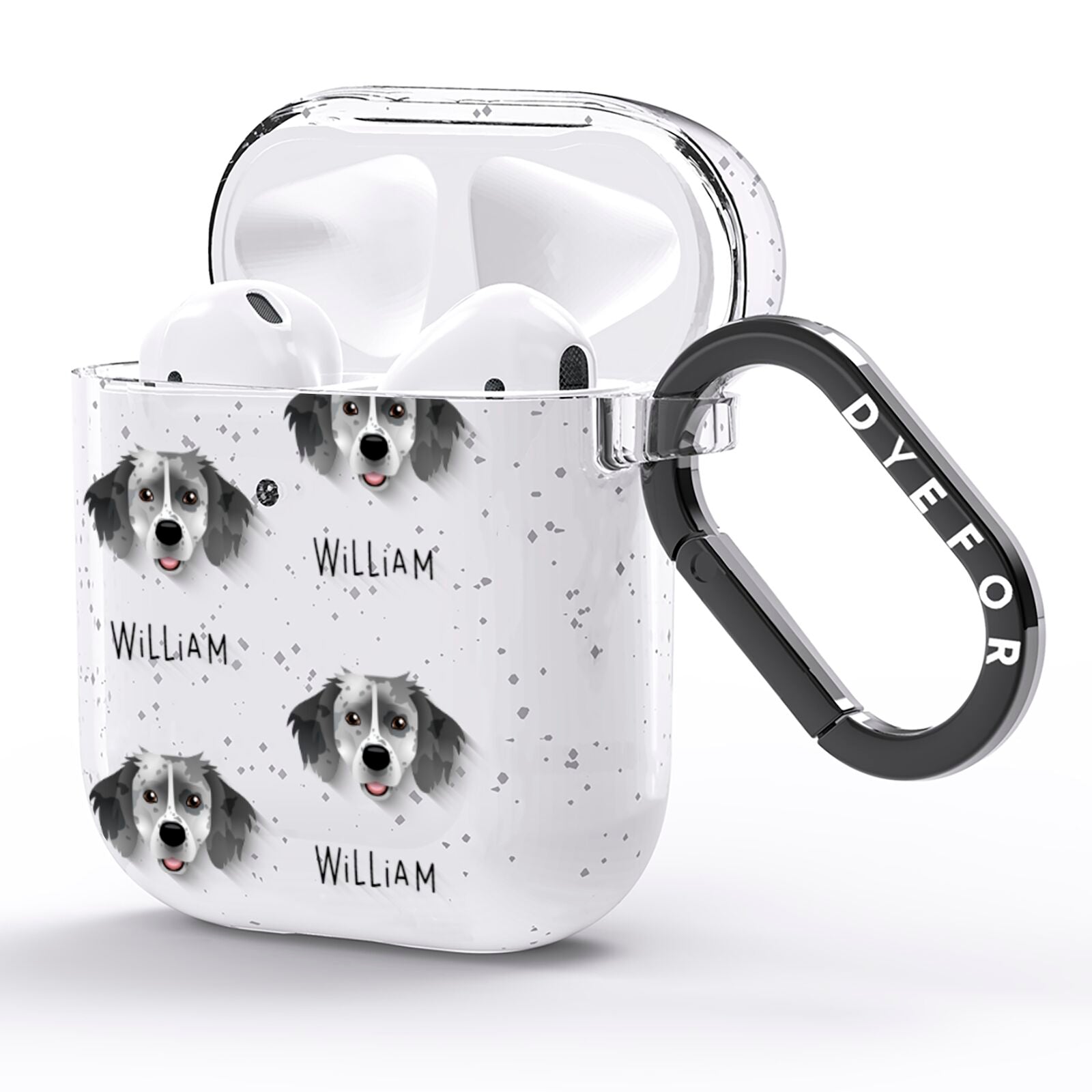 Sprollie Icon with Name AirPods Glitter Case Side Image