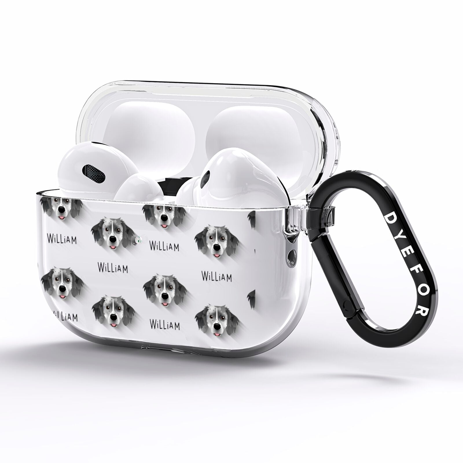 Sprollie Icon with Name AirPods Pro Clear Case Side Image