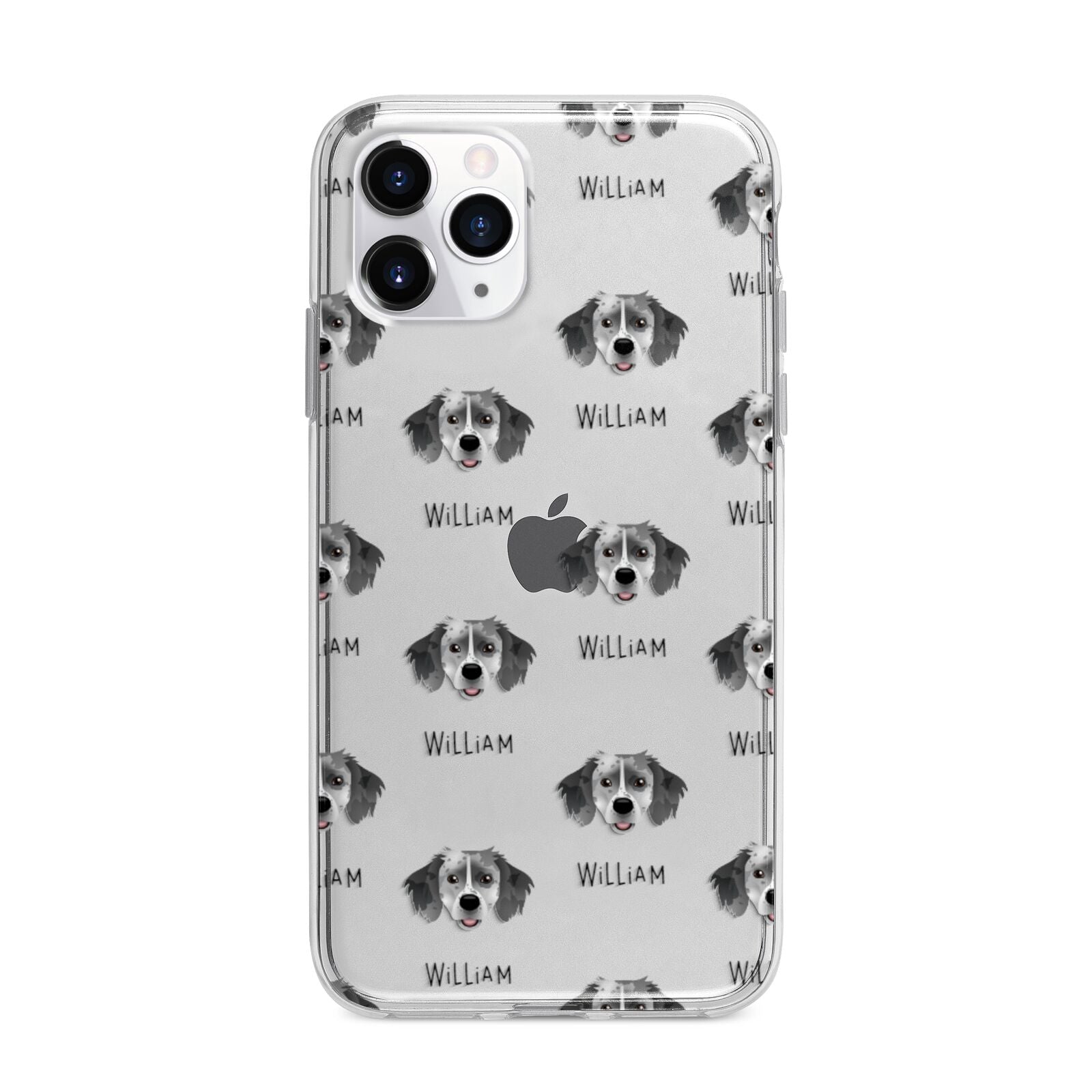 Sprollie Icon with Name Apple iPhone 11 Pro Max in Silver with Bumper Case