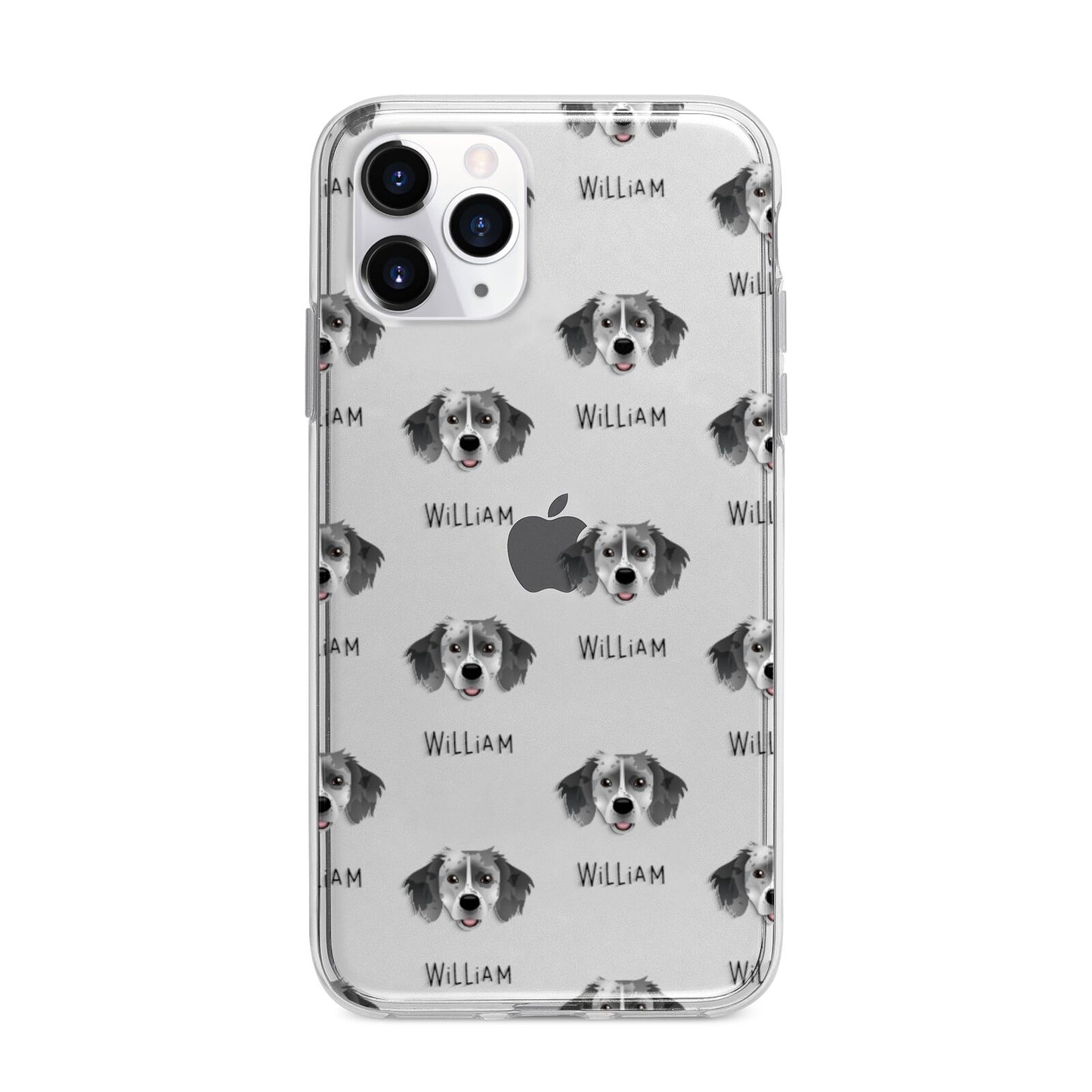 Sprollie Icon with Name Apple iPhone 11 Pro in Silver with Bumper Case