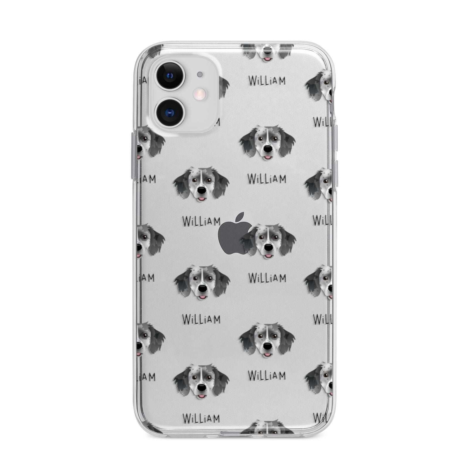 Sprollie Icon with Name Apple iPhone 11 in White with Bumper Case