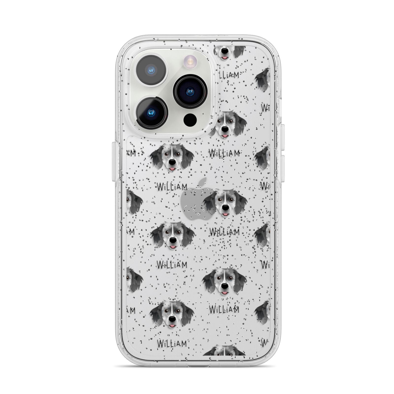 Sprollie Icon with Name iPhone 14 Pro Glitter Tough Case Silver