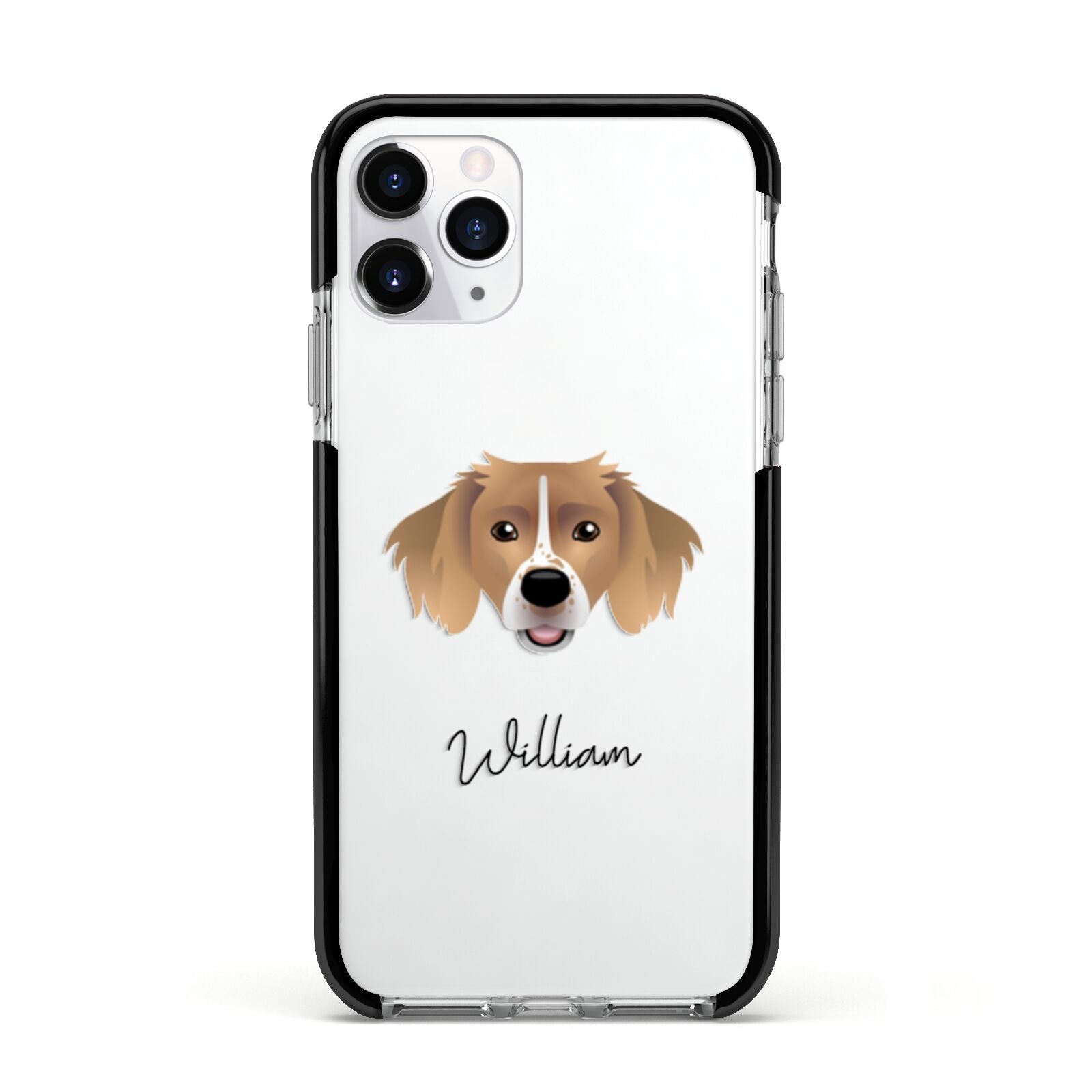 Sprollie Personalised Apple iPhone 11 Pro in Silver with Black Impact Case