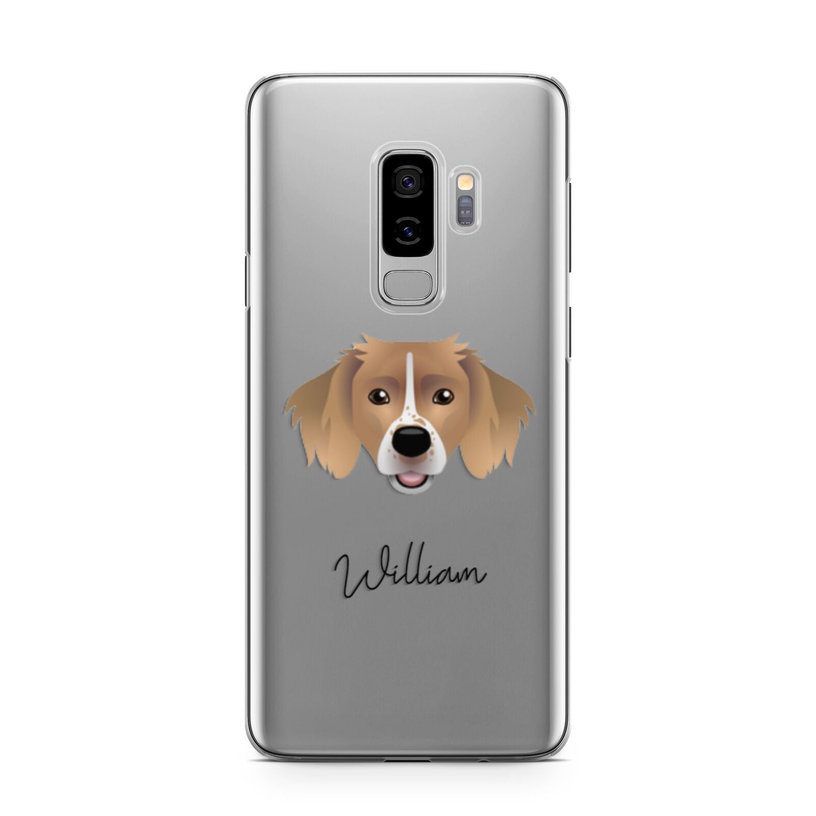 Sprollie Personalised Samsung Galaxy S9 Plus Case on Silver phone