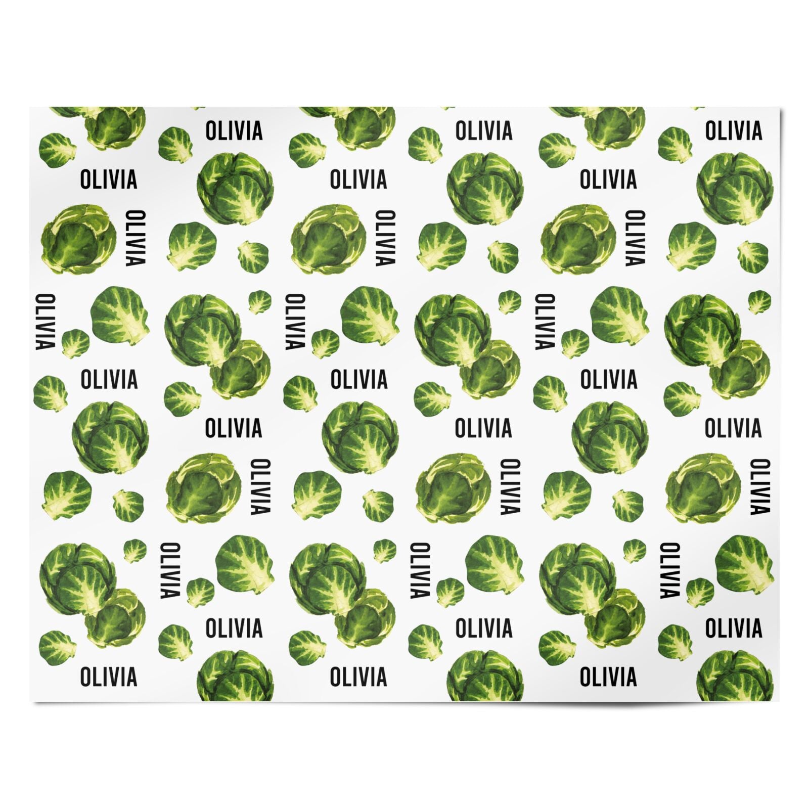 Sprouts with Name Personalised Wrapping Paper Alternative