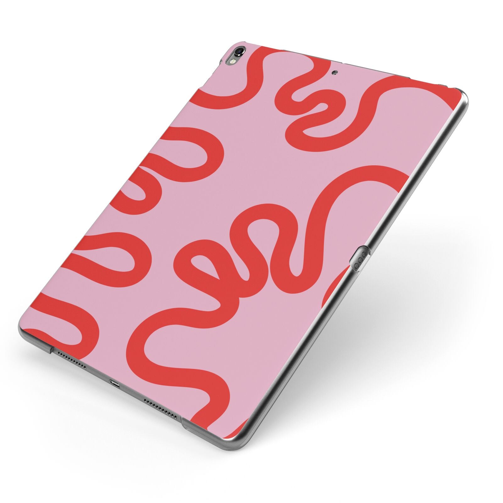 Squiggle Apple iPad Case on Grey iPad Side View