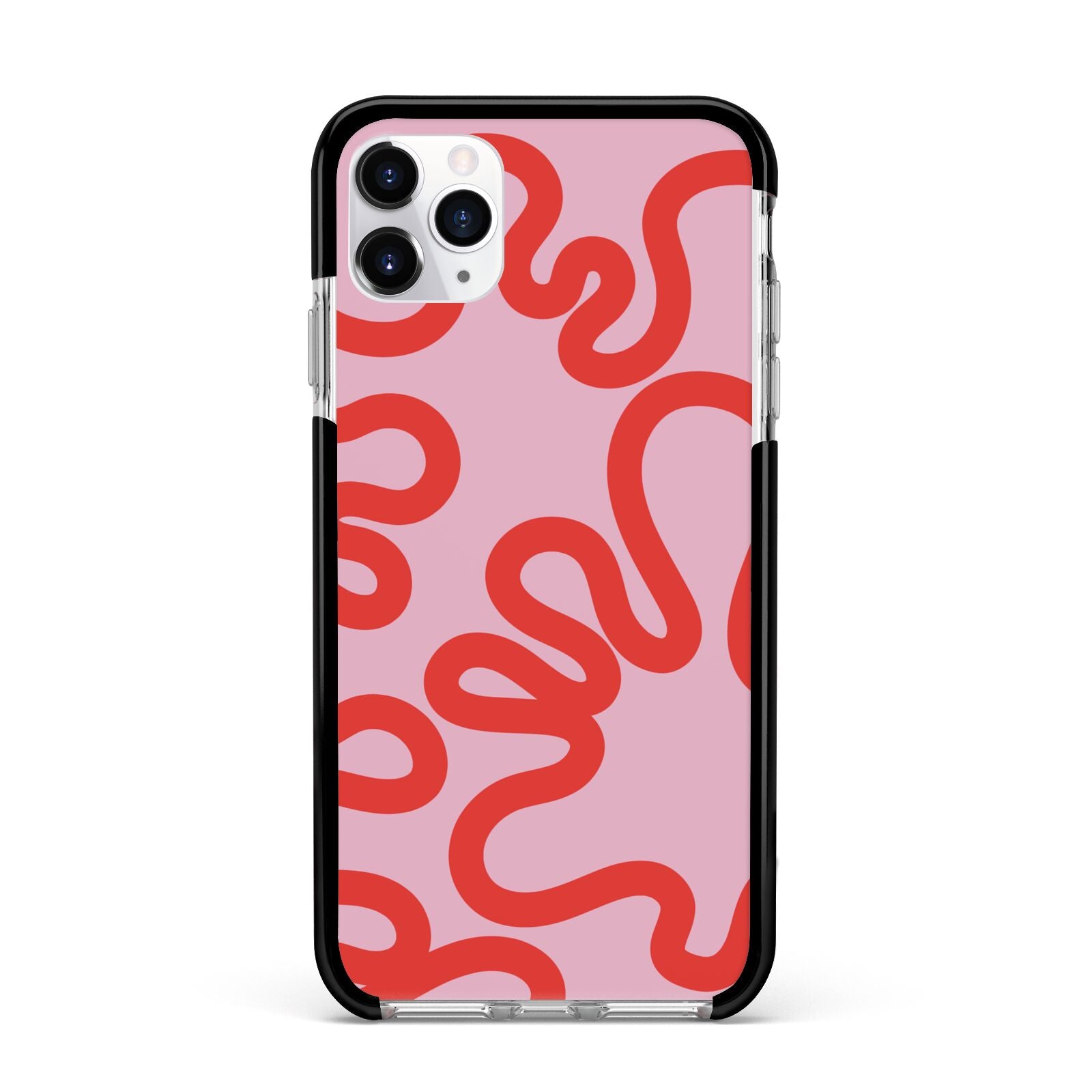 Squiggle Apple iPhone 11 Pro Max in Silver with Black Impact Case