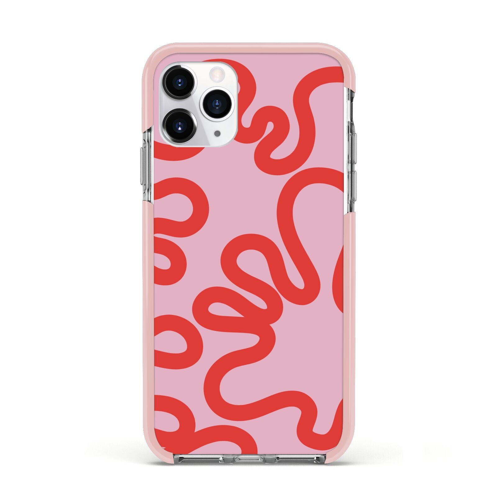 Squiggle Apple iPhone 11 Pro in Silver with Pink Impact Case