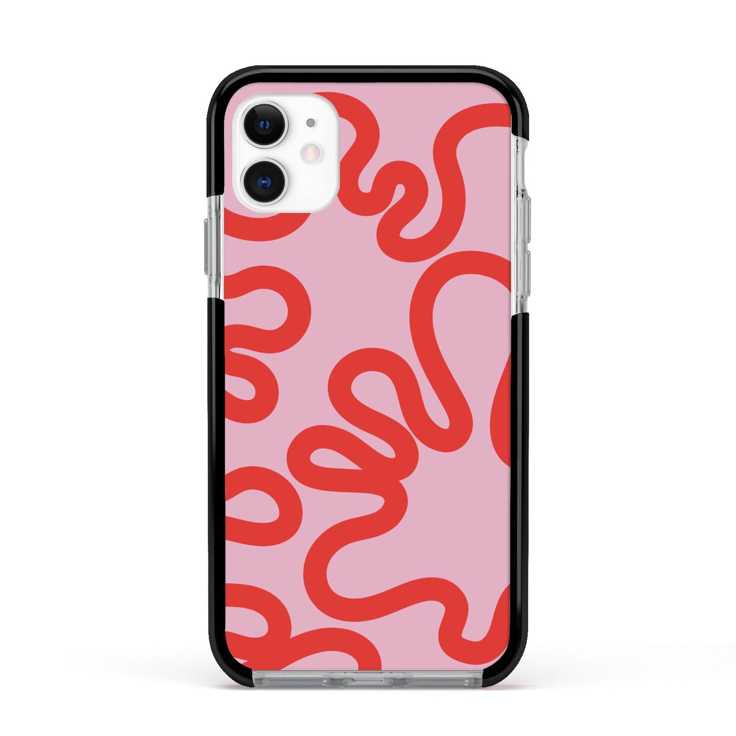 Squiggle Apple iPhone 11 in White with Black Impact Case