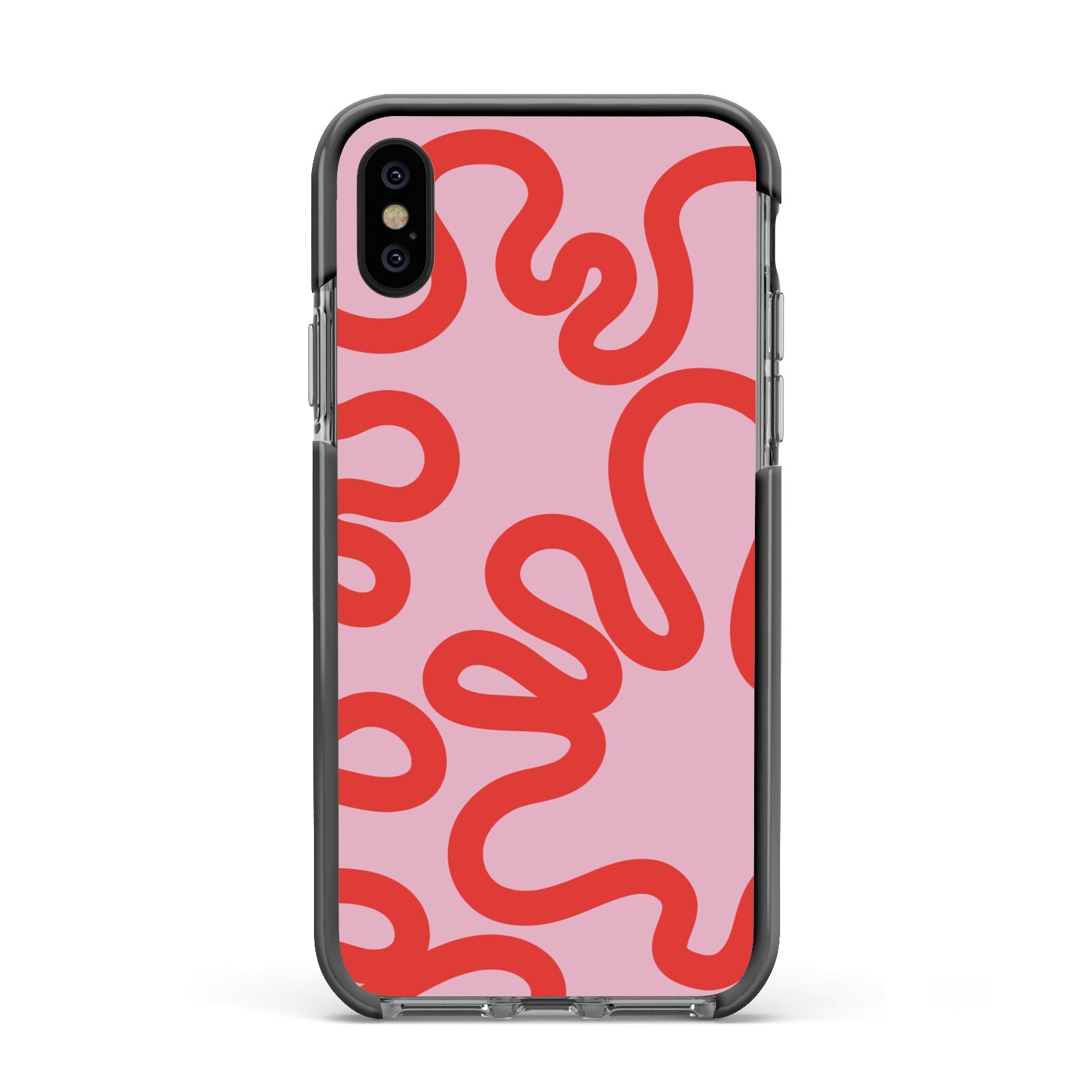 Squiggle Apple iPhone Xs Impact Case Black Edge on Black Phone