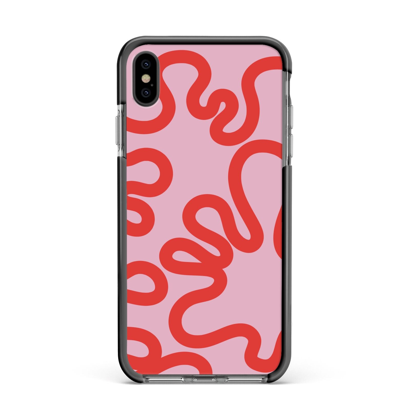 Squiggle Apple iPhone Xs Max Impact Case Black Edge on Black Phone