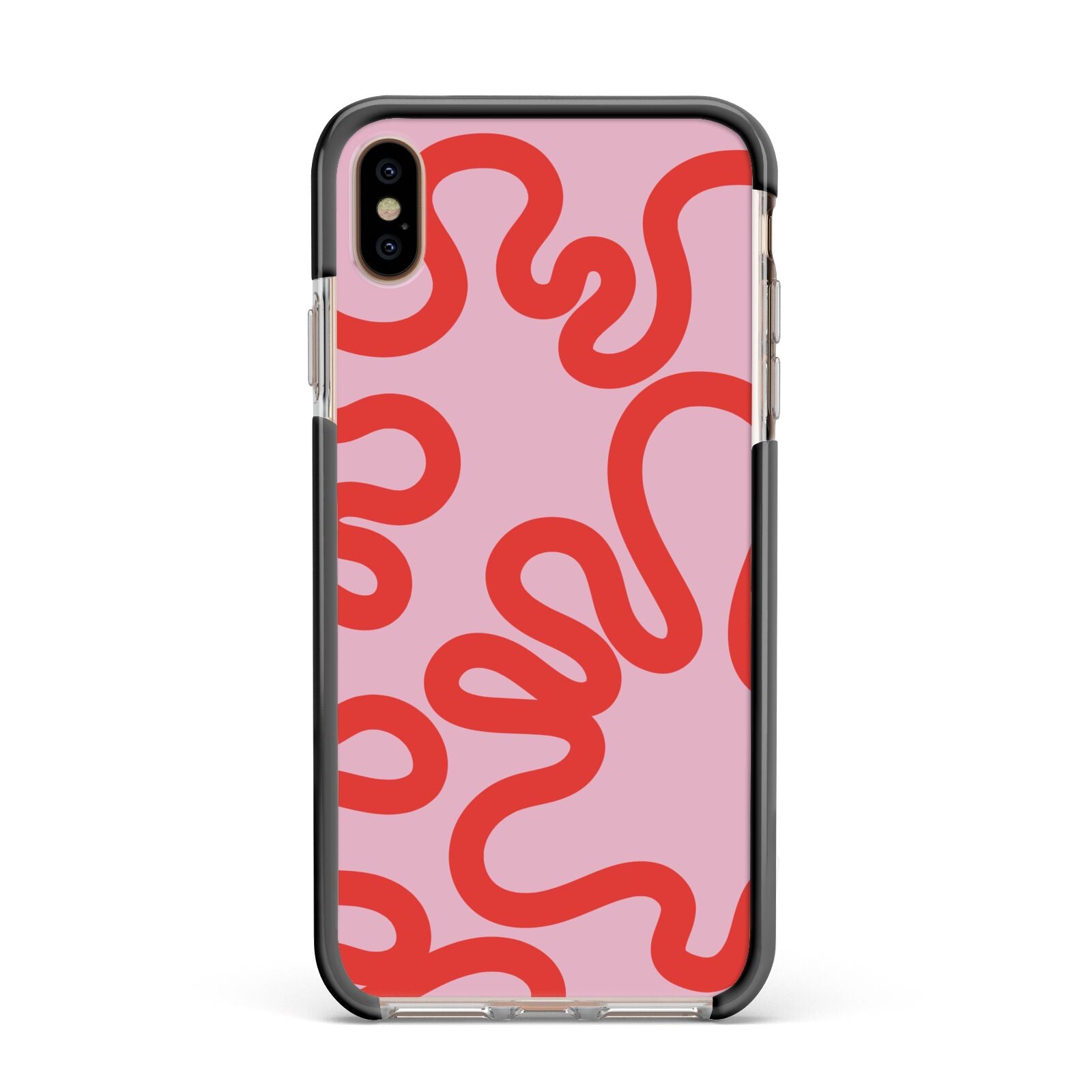 Squiggle Apple iPhone Xs Max Impact Case Black Edge on Gold Phone