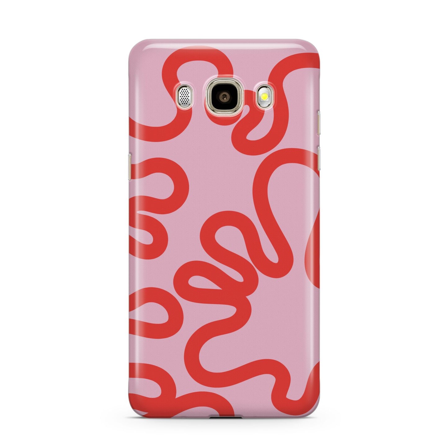 Squiggle Samsung Galaxy J7 2016 Case on gold phone