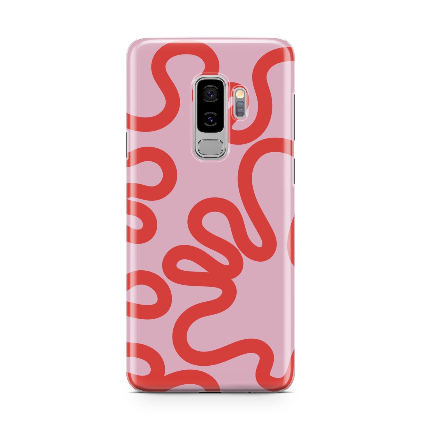 Squiggle Samsung Galaxy S9 Plus Case on Silver phone